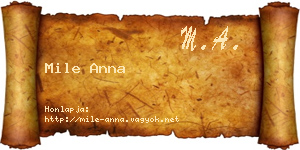 Mile Anna névjegykártya