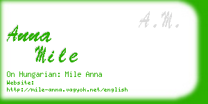 anna mile business card